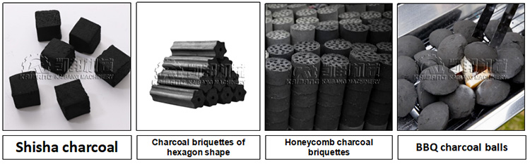 Different shape charcoal briquettes
