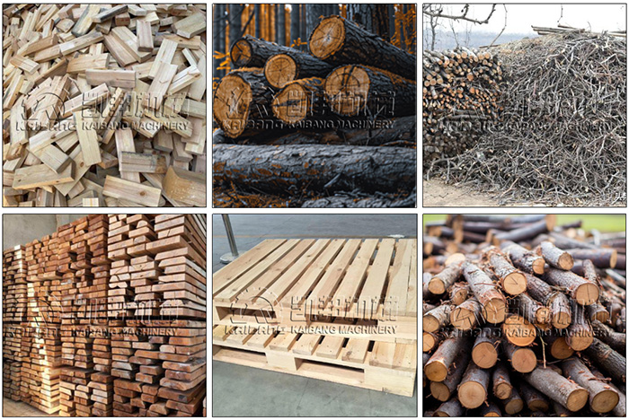 Raw materials for processing with the wood crusher